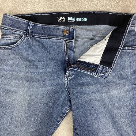 Lee Jeans Womens 16 Blue Total Freedom Straight Leg‎ Stretch Modern Series 36x28 - Picture 7 of 14